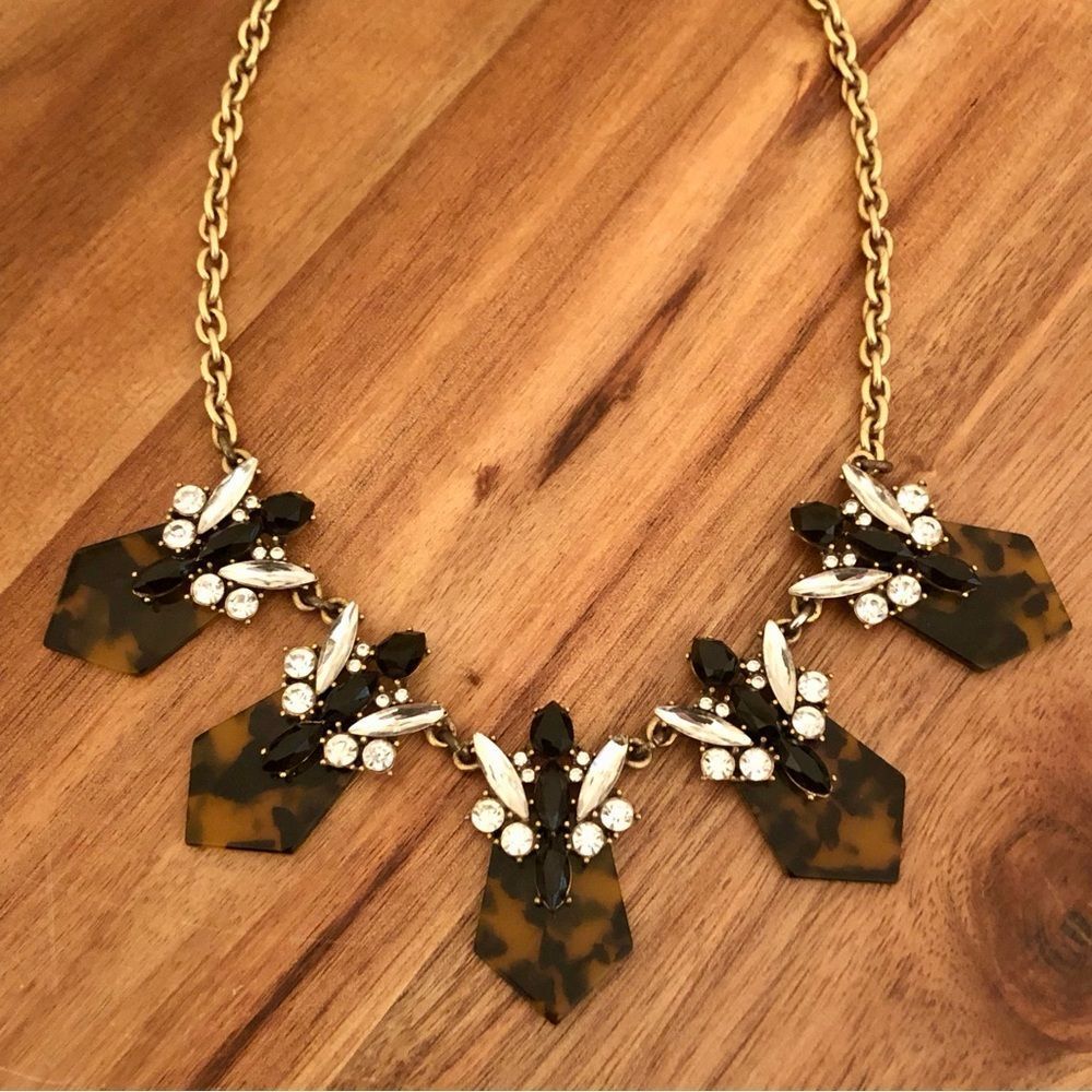 J.Crew | Tortoise Rhinestone Statement Necklace |… - image 3